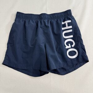 Hugo Boss Men's Swim Trunks Dark Blue Quick Dry Swimwear Shorts Size Medium